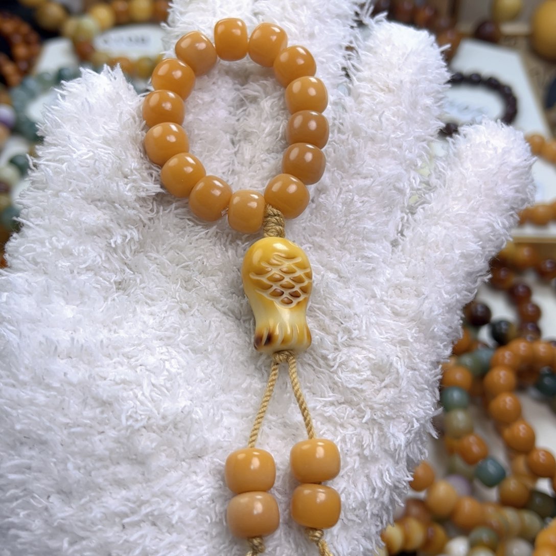 菩提根/象牙果手串炭烧年年有余