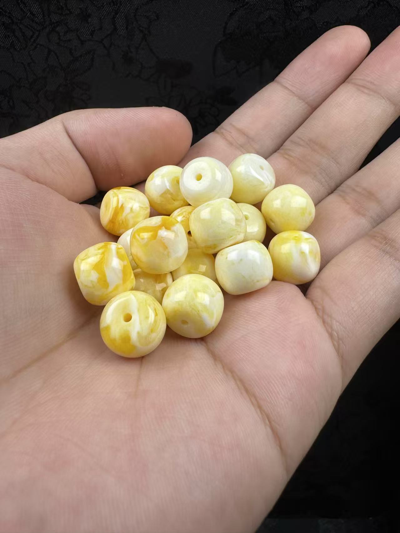 10*12MM天然金瓷白老型一颗【手串拍19颗】A340