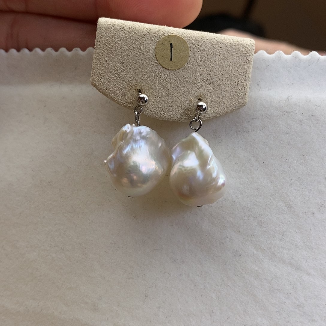 淡水珍珠耳饰银S925镶嵌