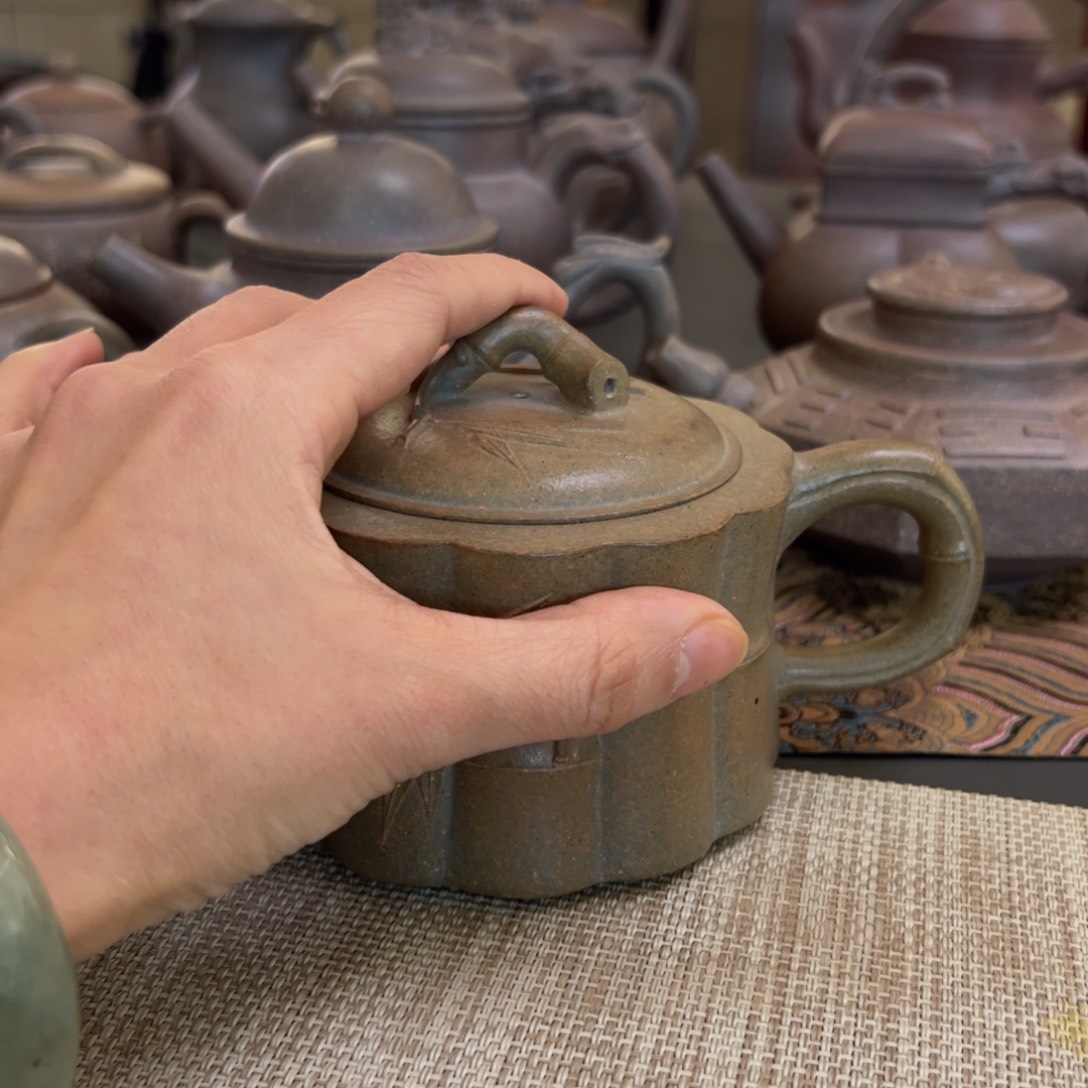 蝈***蝈茶壶紫砂圆竹壶壶