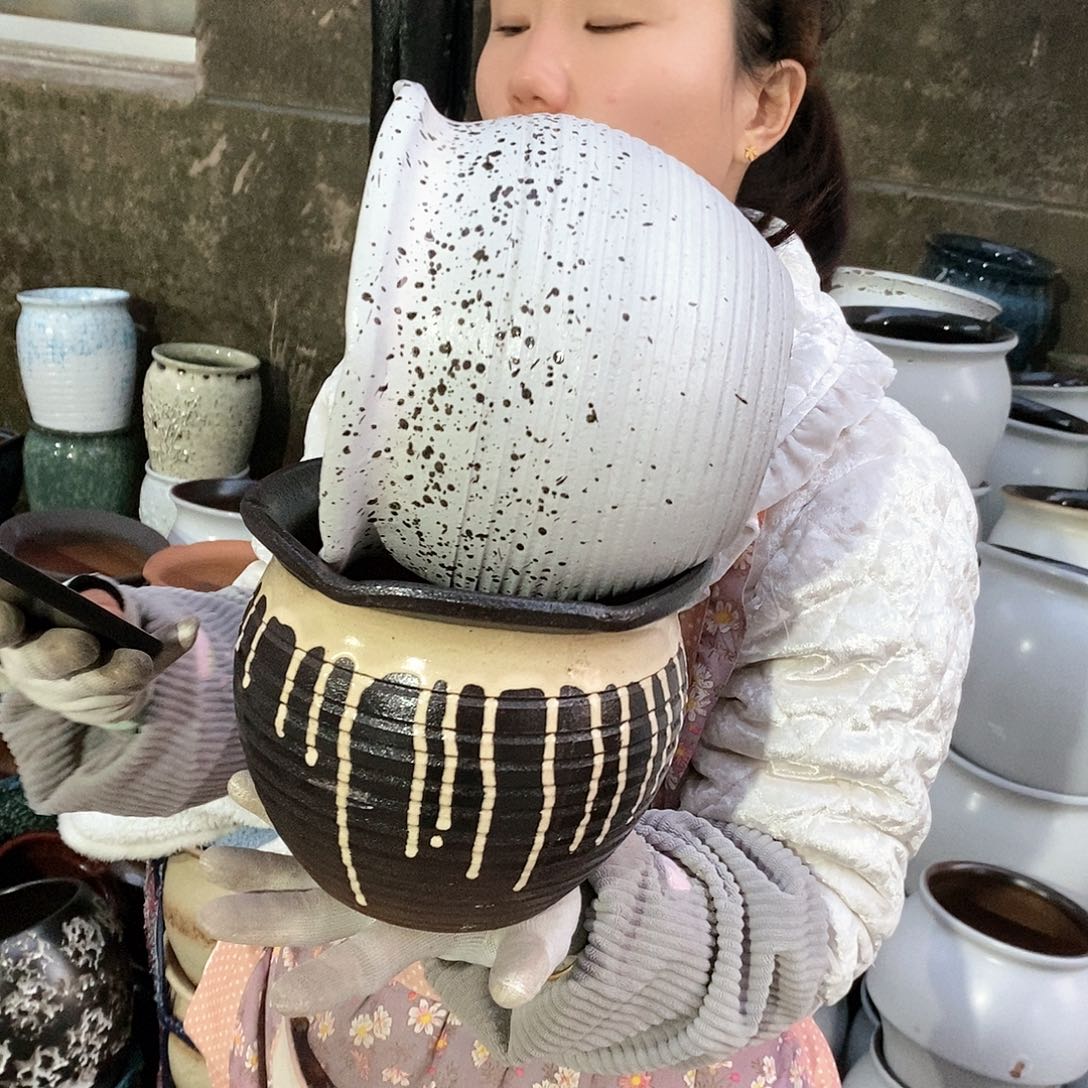 紫砂花盆瑕疵口20高16