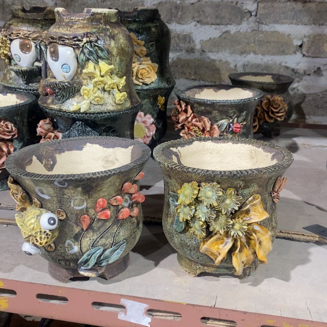 红陶青藤花器多肉花盆