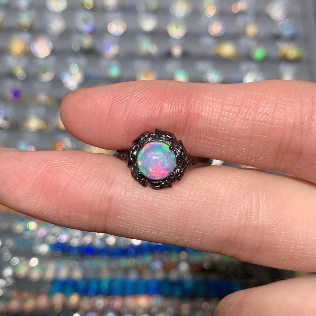 银S925镶嵌欧泊戒指t