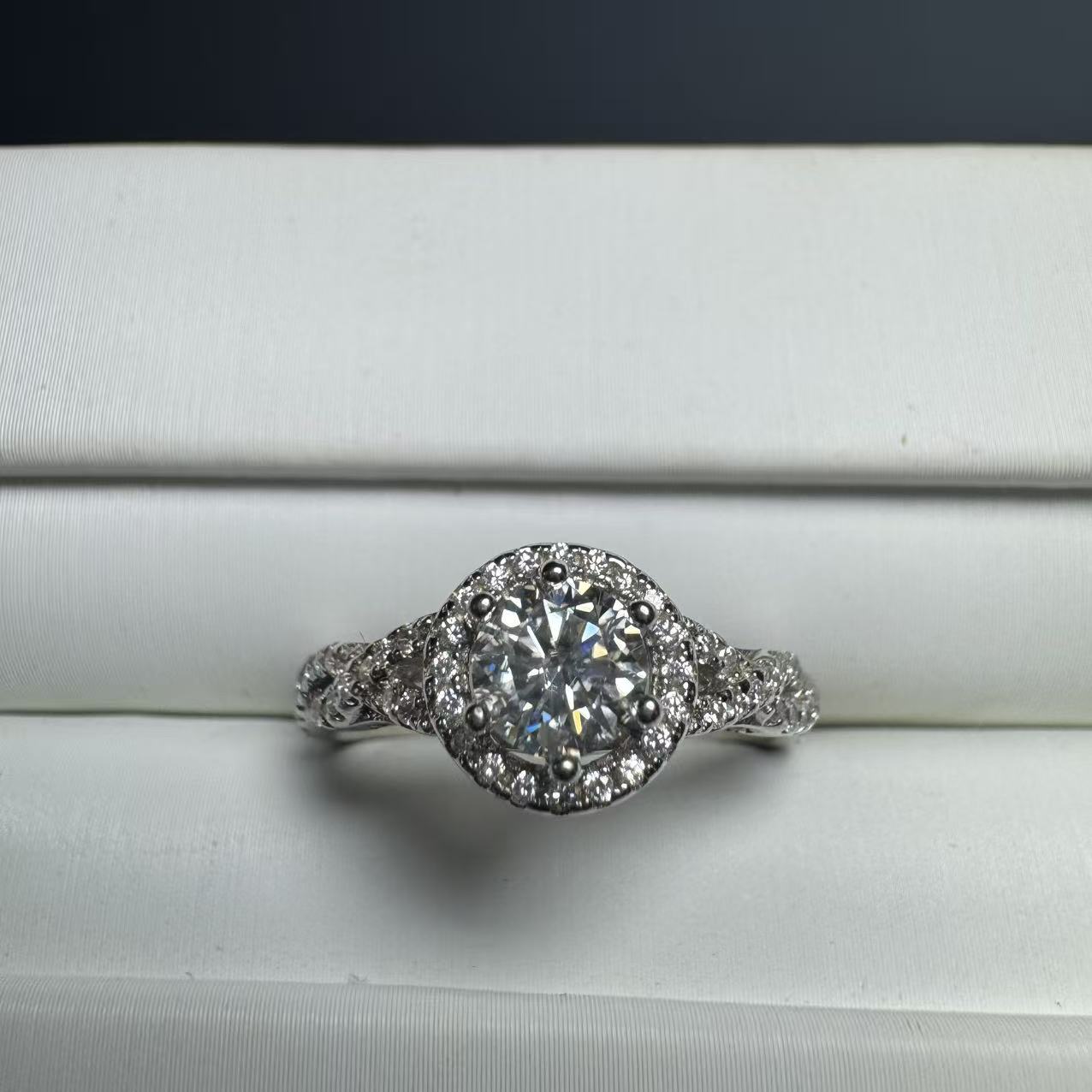 18k金天然南非钻石Au750白月光50分戒指-A