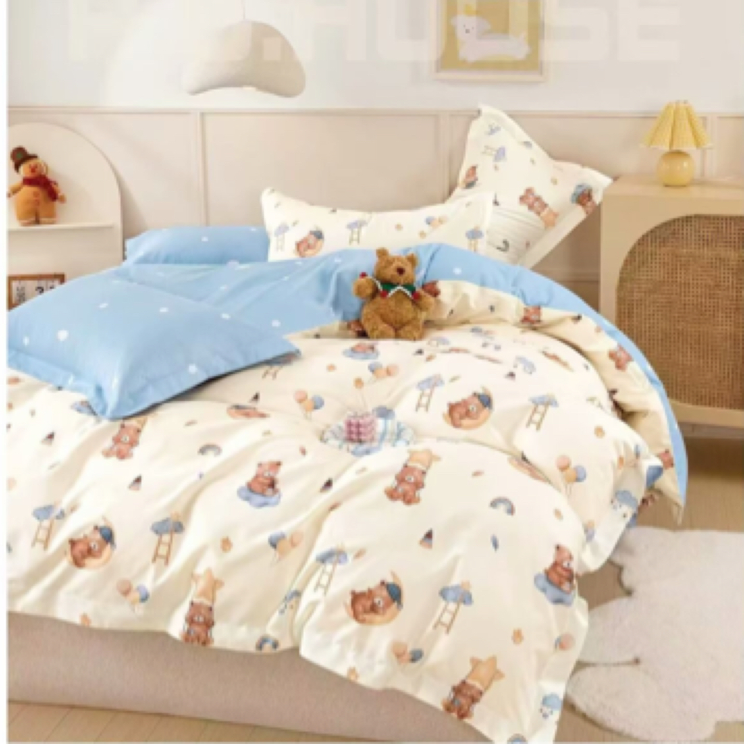 清沐家纺纯棉定制-纯棉高支高密斜纹面料-童话镇-AB版