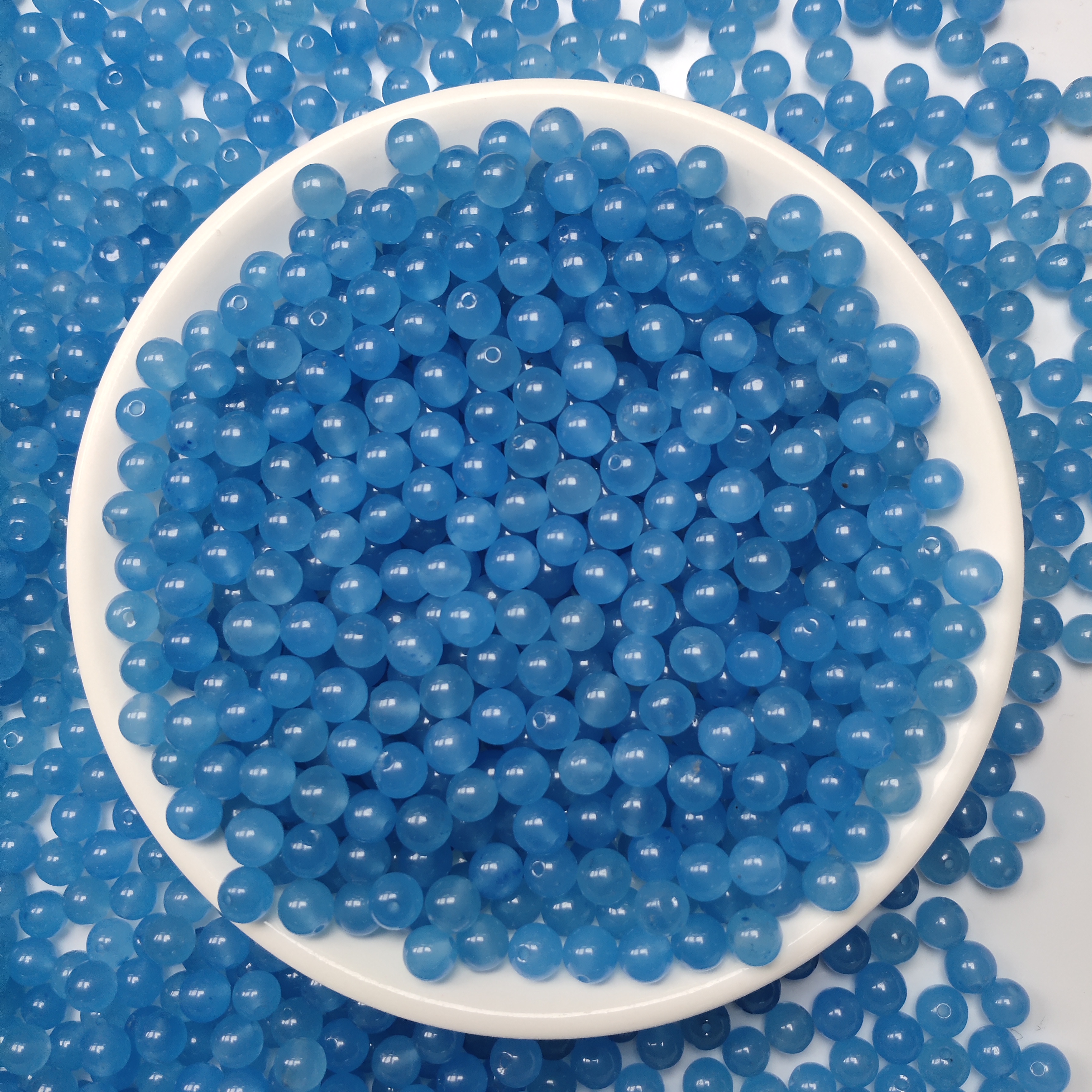 【散珠批发】W415海蓝宝玛瑙6MM*23颗