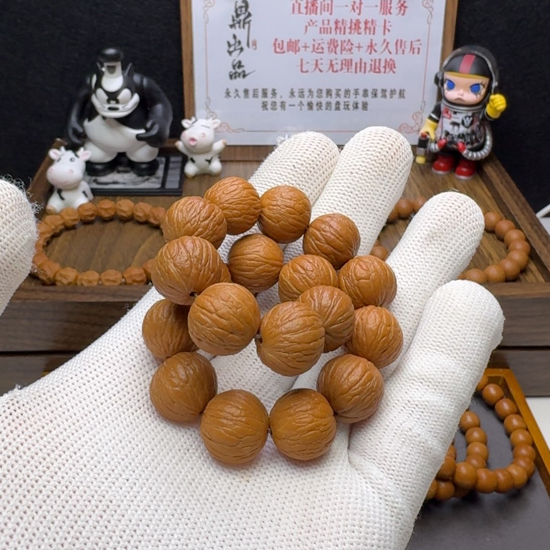 猴头核桃手串双12活动，买一送一，送原皮凤羽