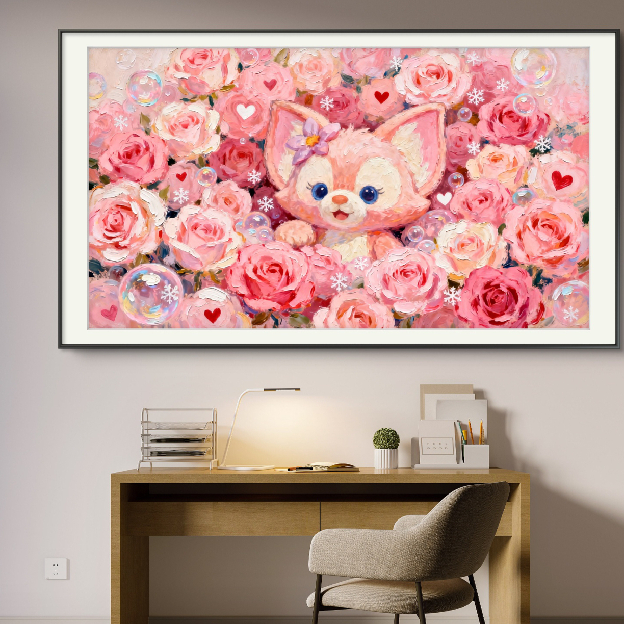 新疆长绒棉布，玲娜贝儿100*60大格54色十字绣（精准印花）