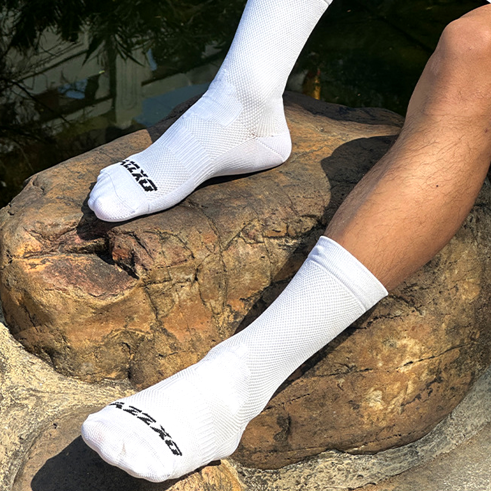AZZXO户外骑行运动袜子中长筒透气排汗掌垫加厚男女款四季骑行袜