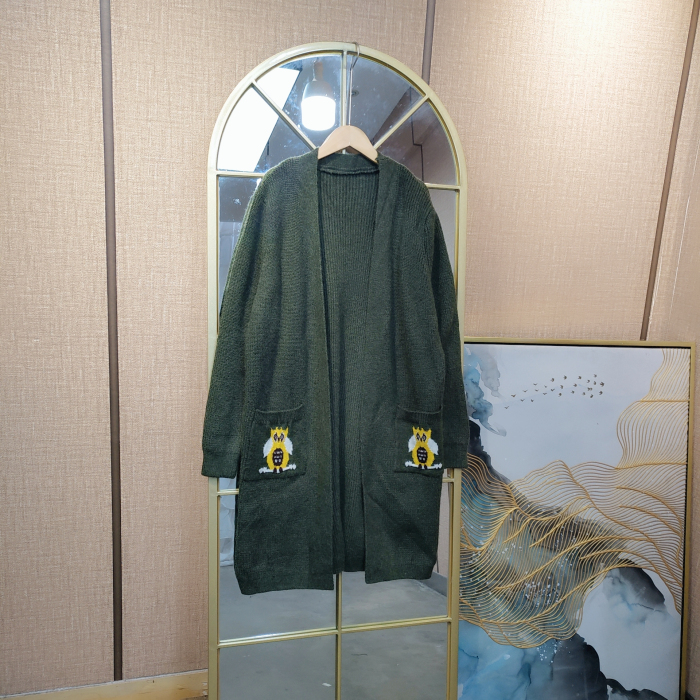 AE941孕妇绿色毛衣开衫90-130