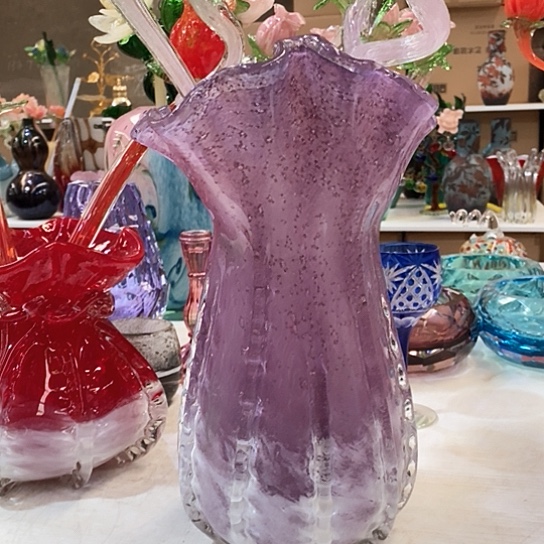 琉璃花瓶高34厘米口径15厘米