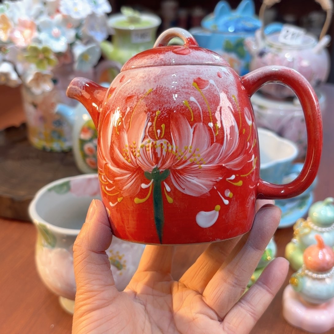 景德镇手绘高温釉下彩陶瓷茶具