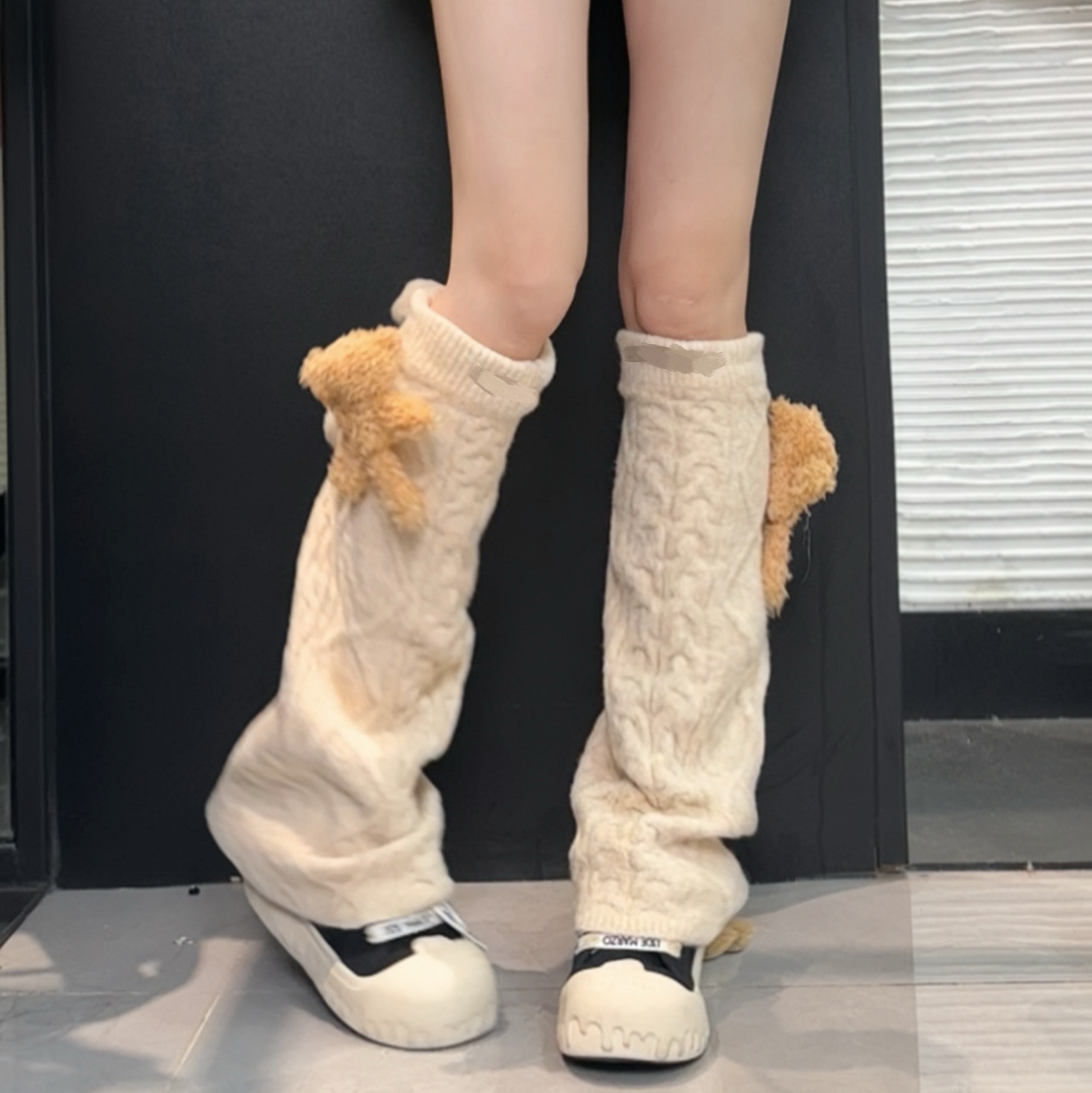 24秋冬新款百搭针织袜套高筒袜子甜美加厚堆堆腿袜