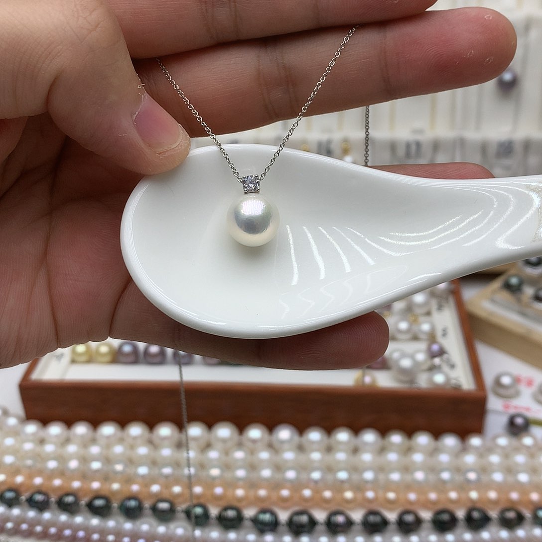 淡水珍珠银S925镶嵌吊坠(赠链)