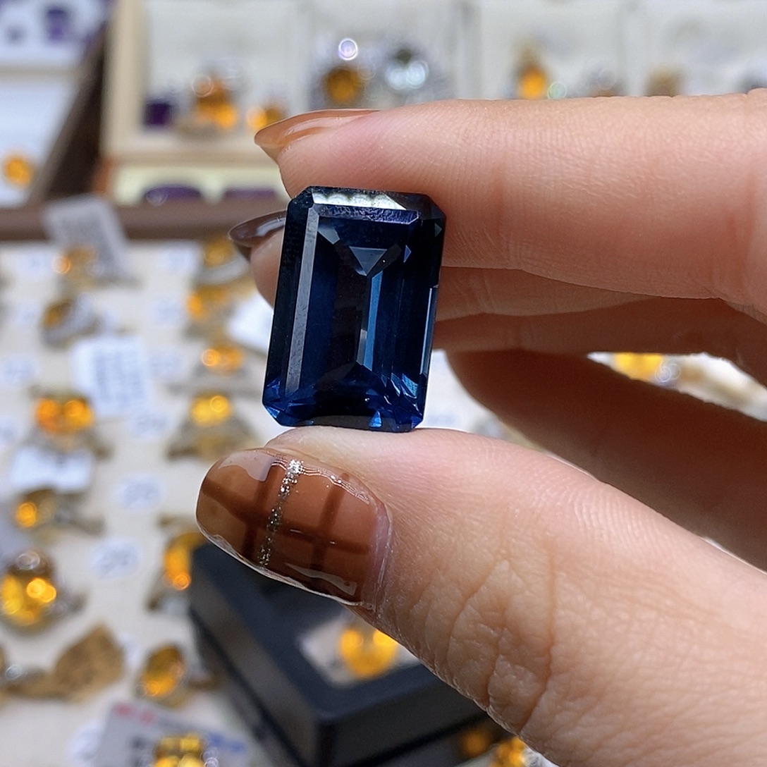 财****戒指未镶嵌托帕石纯天然托帕石裸石定制未镶嵌J