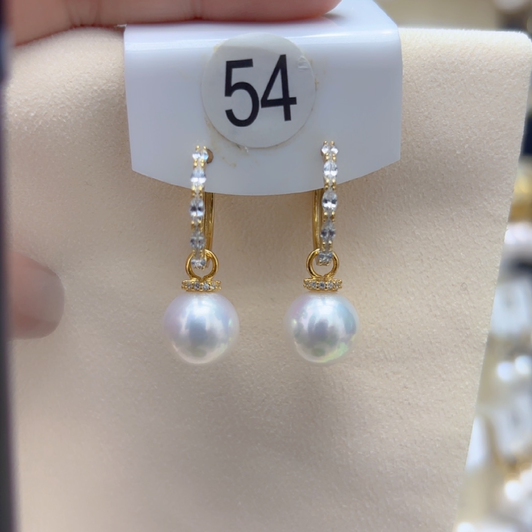 淡水珍珠耳饰银S925镶嵌