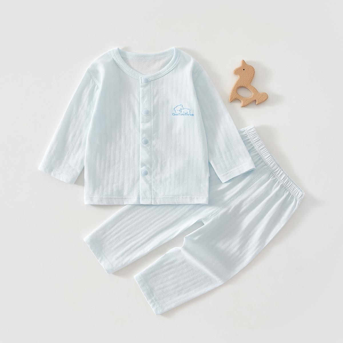 儿童家居服套装宝宝空调服夏季薄款分体睡衣长袖夏天纯棉婴儿夏装