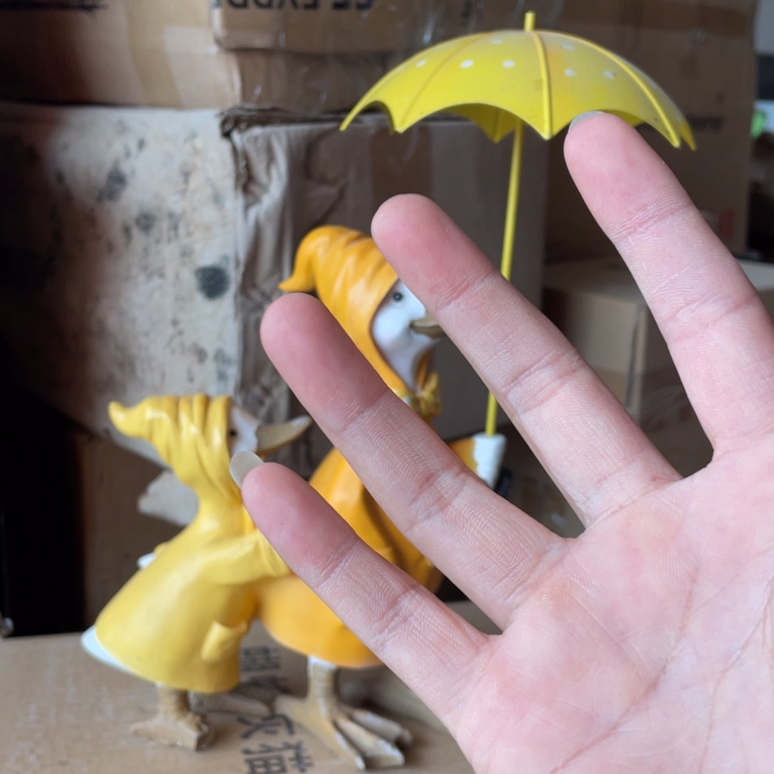 【闪购商品】树脂打伞母子鸭摆件