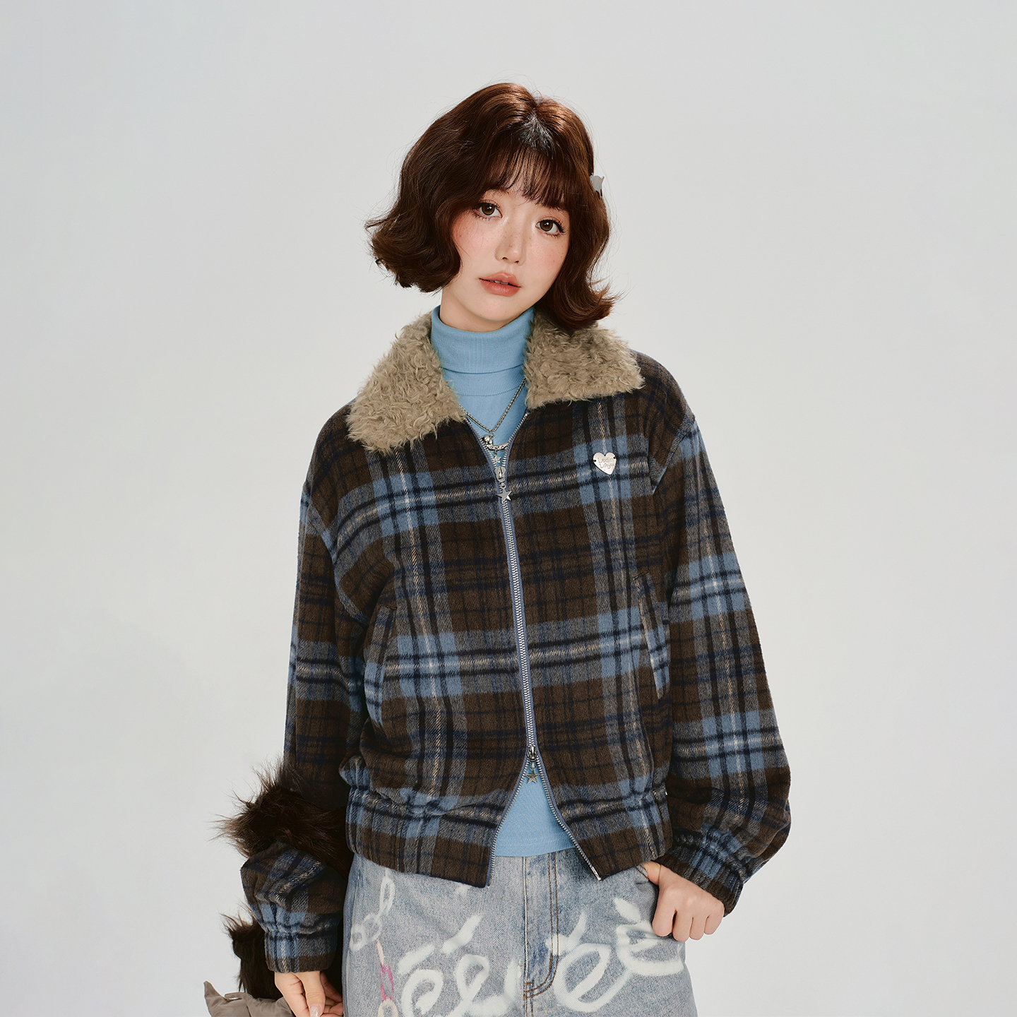 新品上新【Girlyhalo】格子厚外套B0190-