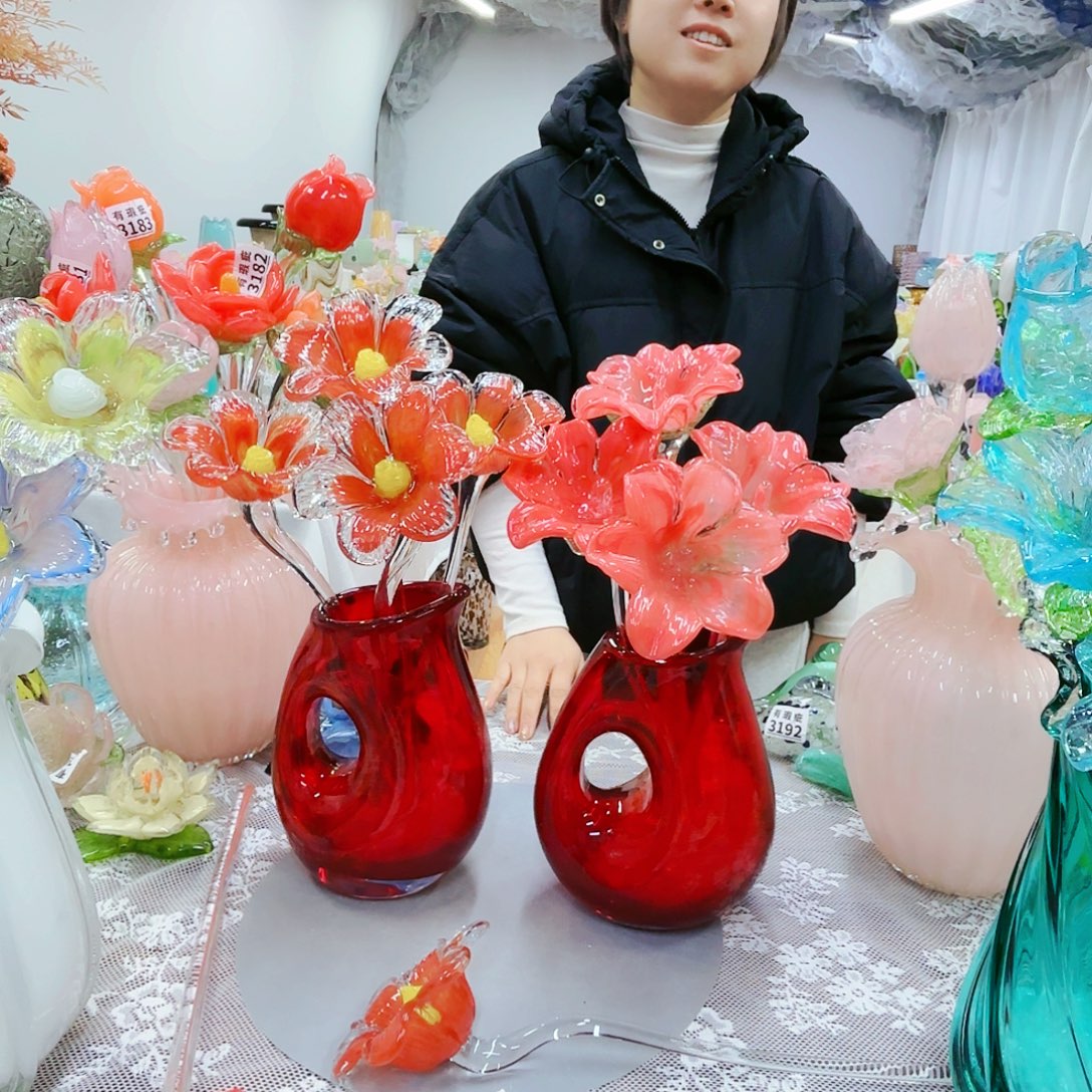 能***花福利不退不换琉璃花瓶艺术品