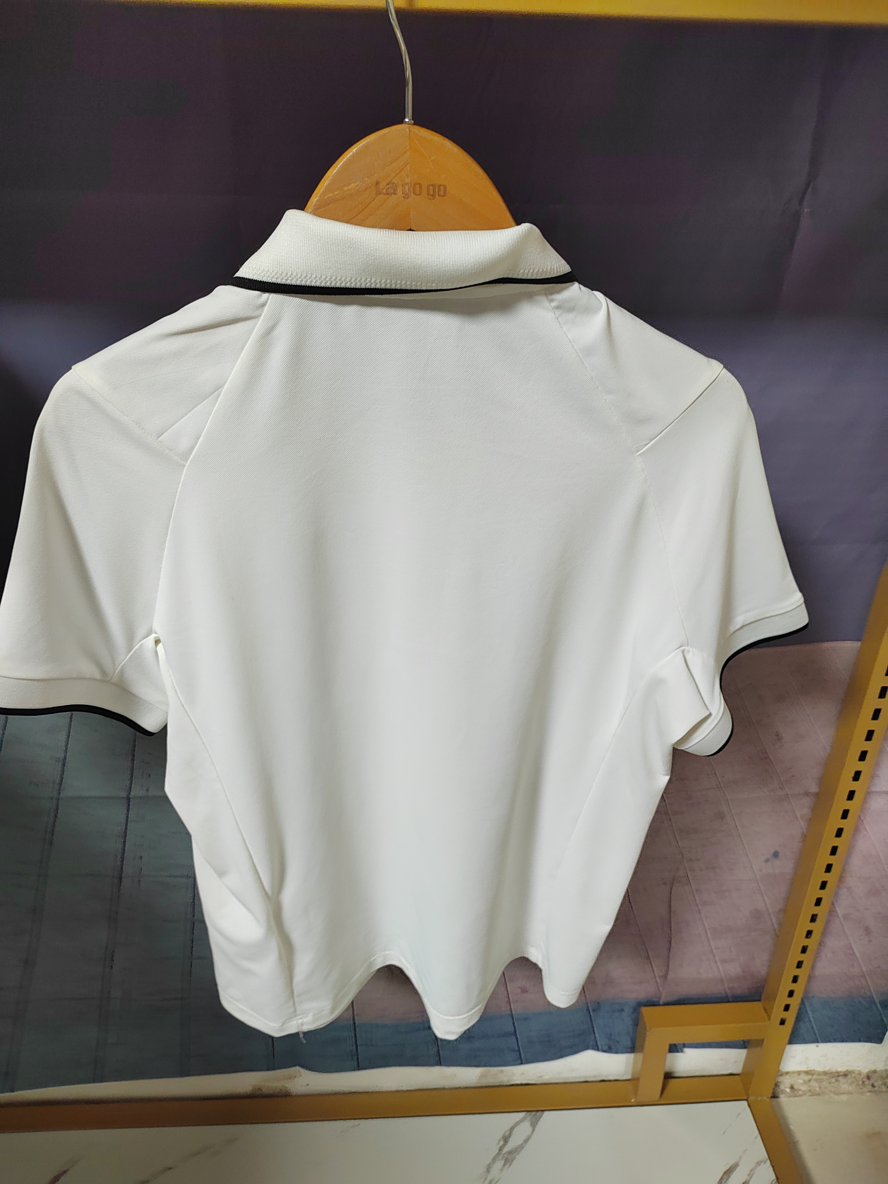 D女款polo黑白蓝拉链