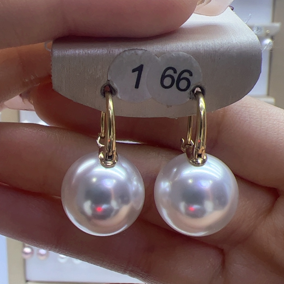 淡水珍珠耳饰18K金镶嵌