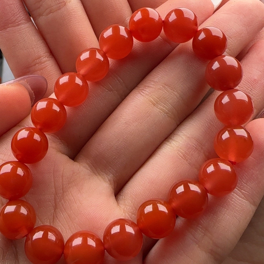 清***散南红玛瑙未镶嵌单圈9