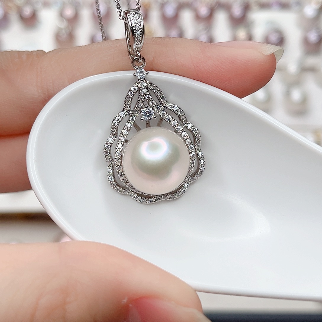 合金淡水珍珠吊坠(赠链)