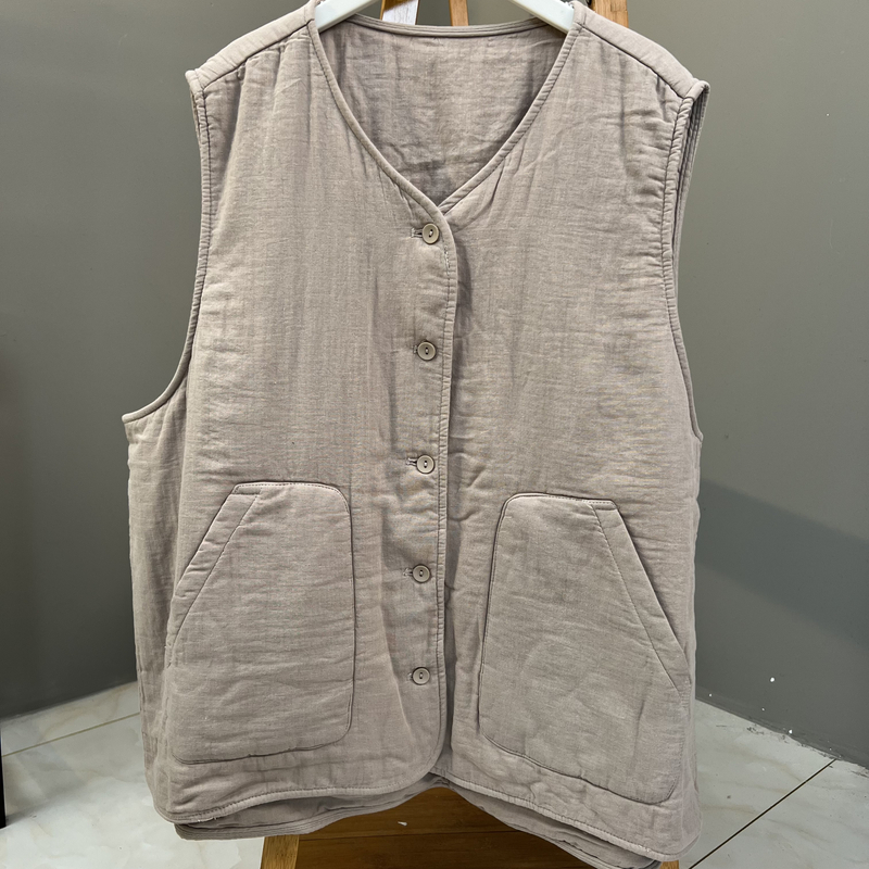 月雨     马甲  A类双层超细棉纱 夹棉百搭马甲 （衣长65胸围130