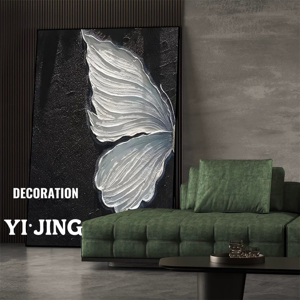【黑白蝴蝶】ins风现代简约黑白灰蝴蝶挂画高级感客厅餐厅装饰画