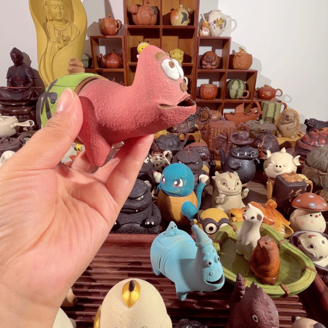 紫砂茶壶嘉*豆纯手工制作过程非常