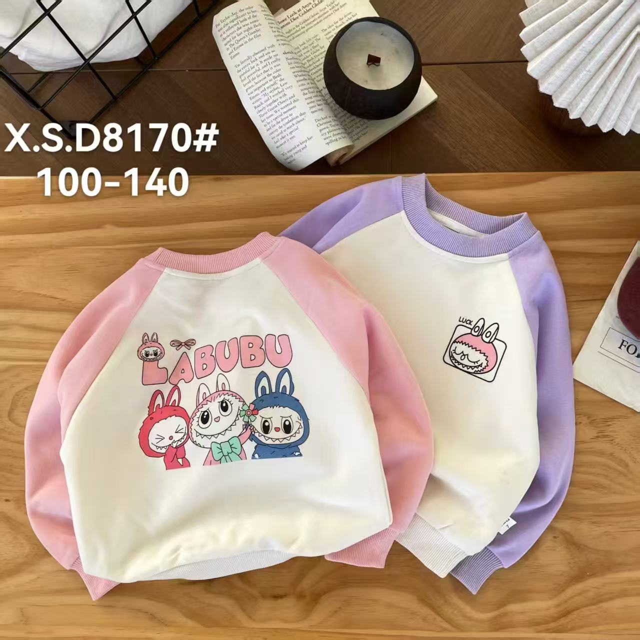 2025春秋可爱风女厚款卡通动漫卫衣卡通印花洋气女童8170