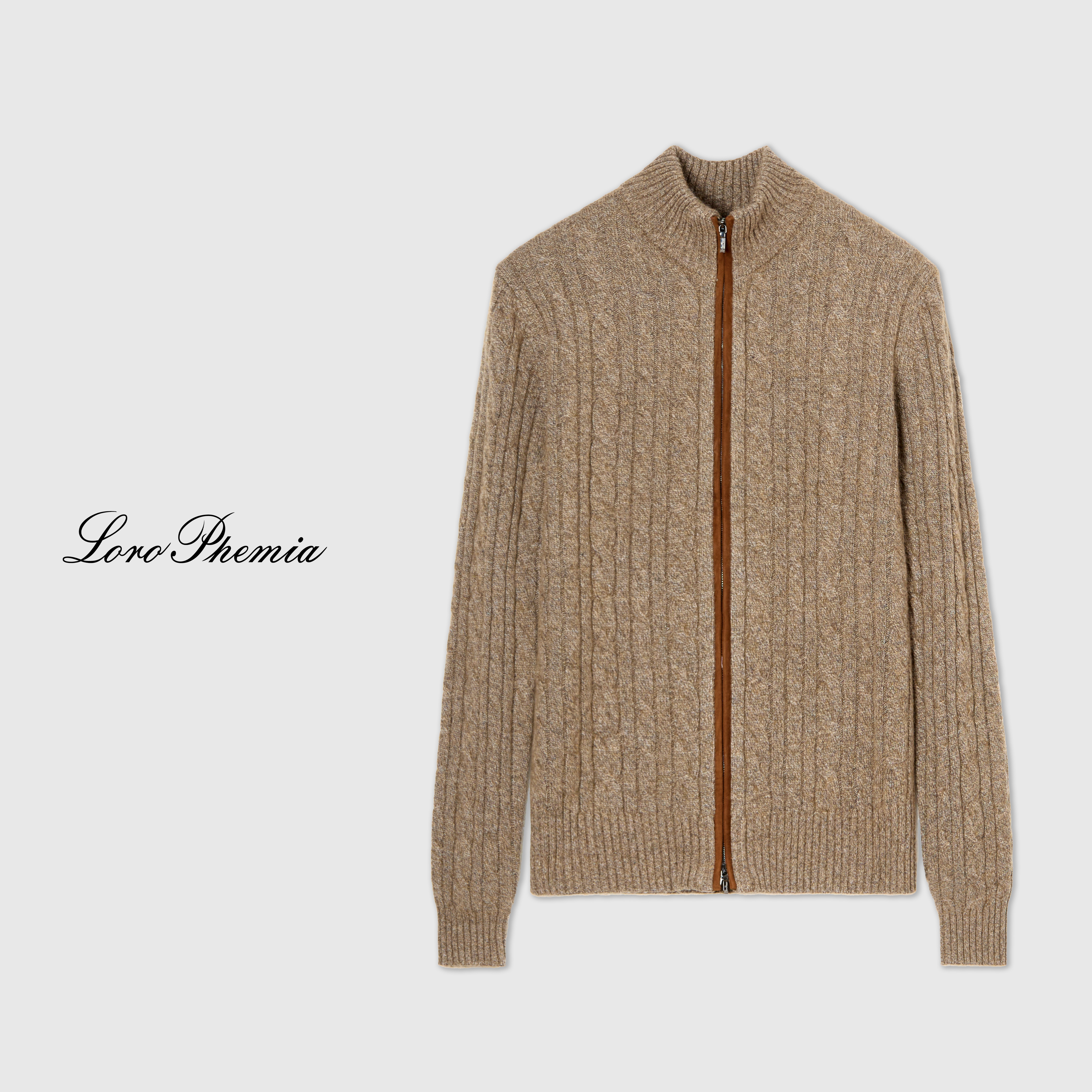  20500 男士针织衫羊绒羊毛麻花编织开衫款