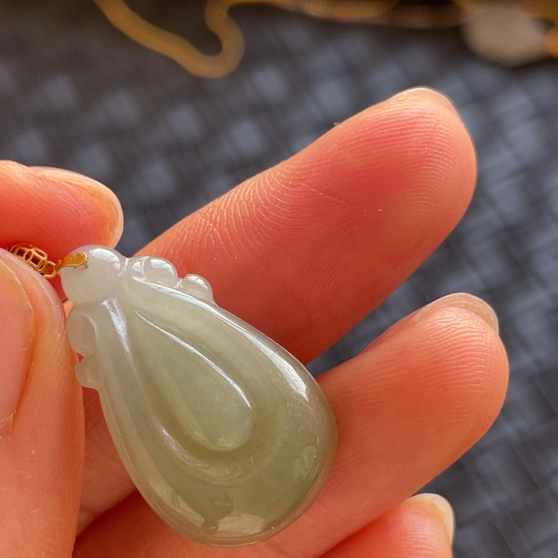 翡翠颈饰18K金镶嵌不退换