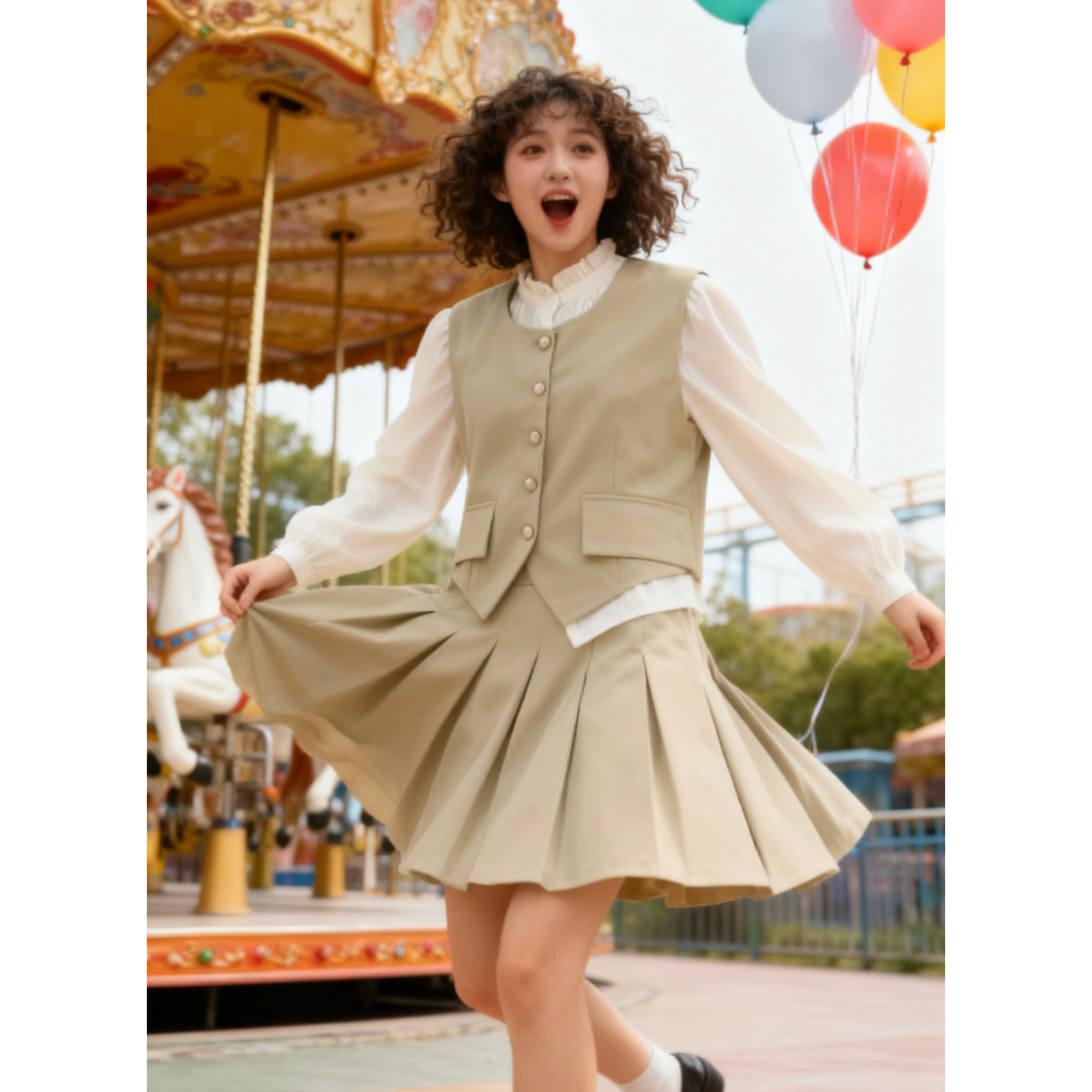 现货【英茶小调】秋冬新款气质显瘦轻奢洋气时尚套装#LT315 