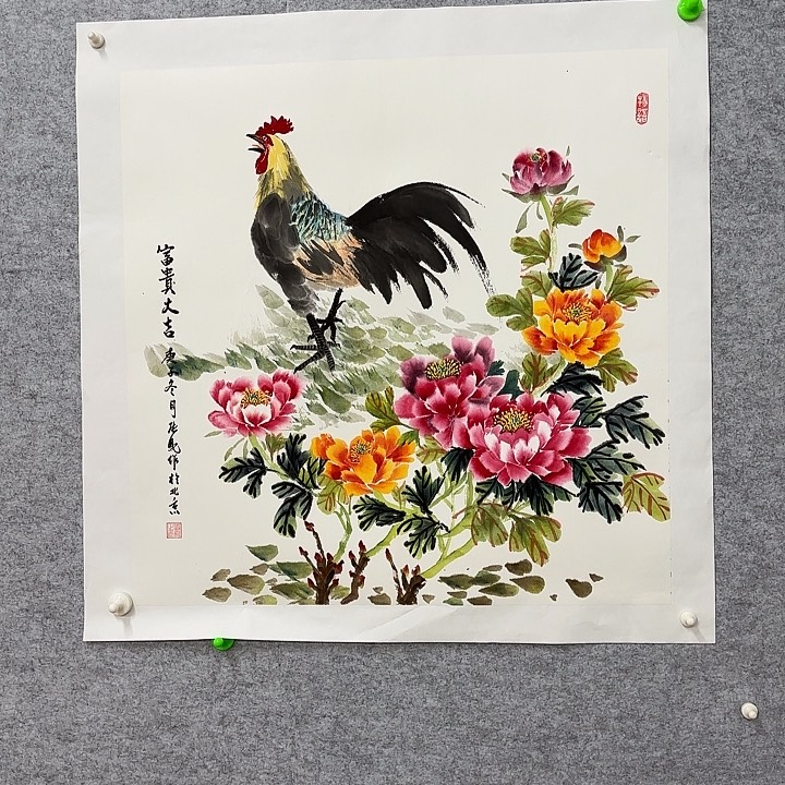 国画花鸟的翅膀是白色和白色70.70