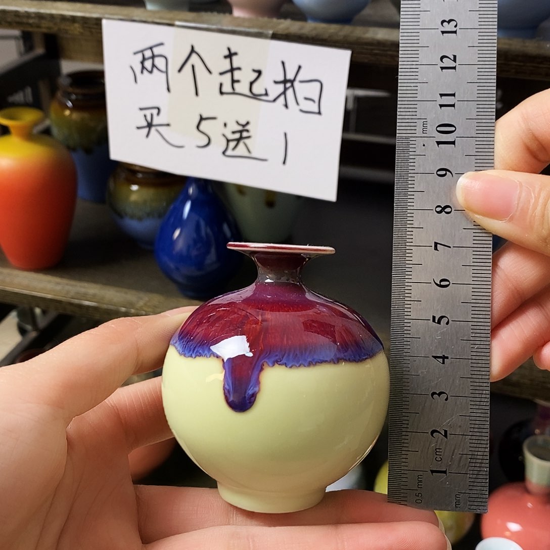 摆件景德镇高温陶瓷小花瓶
