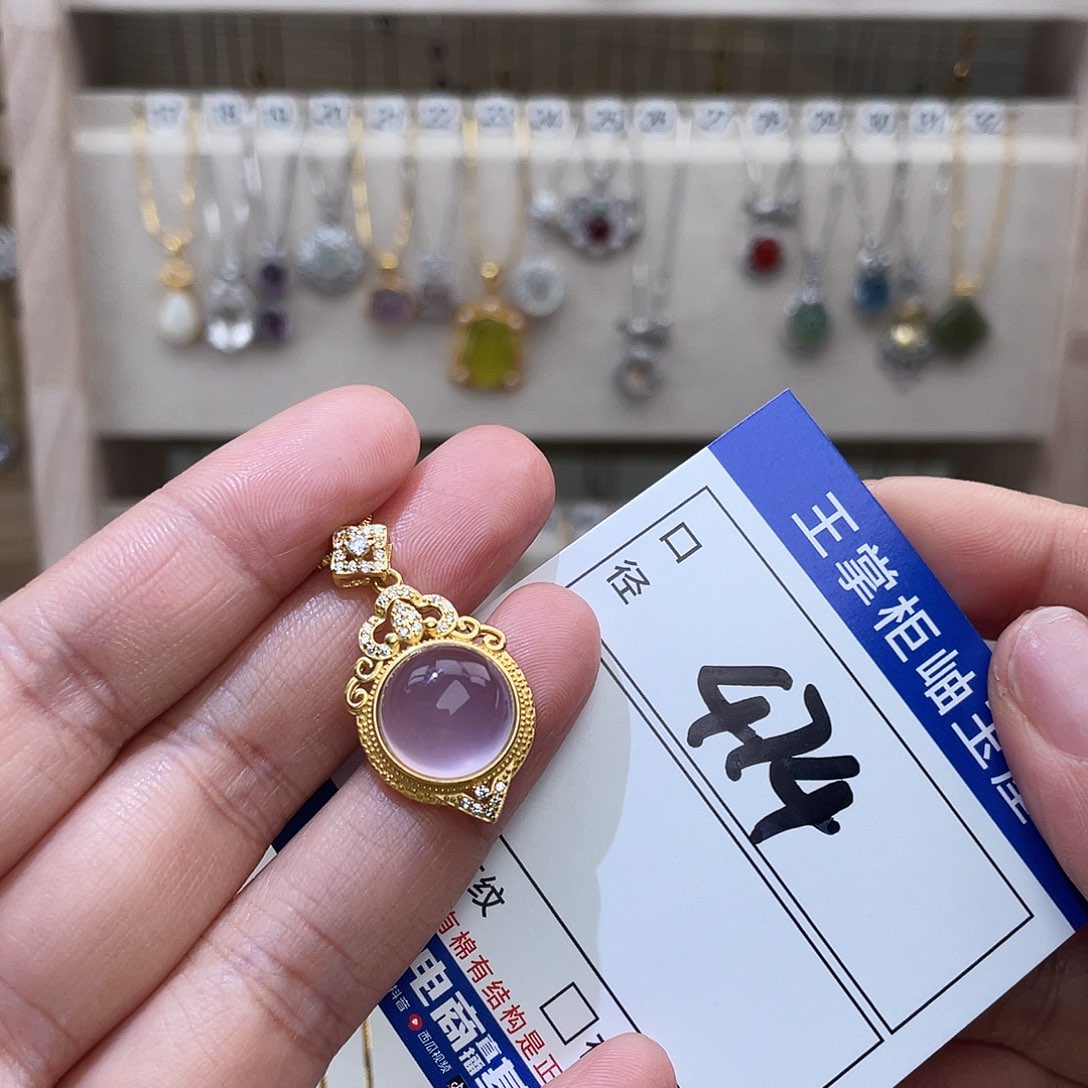 银S925镶嵌萤石颈饰