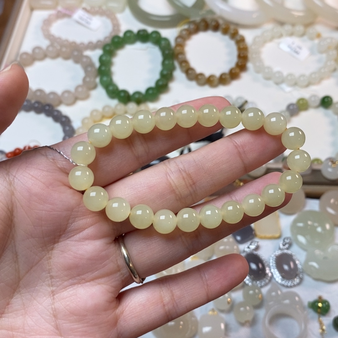 手串未镶嵌和田玉和田玉新疆黄口单圈手串