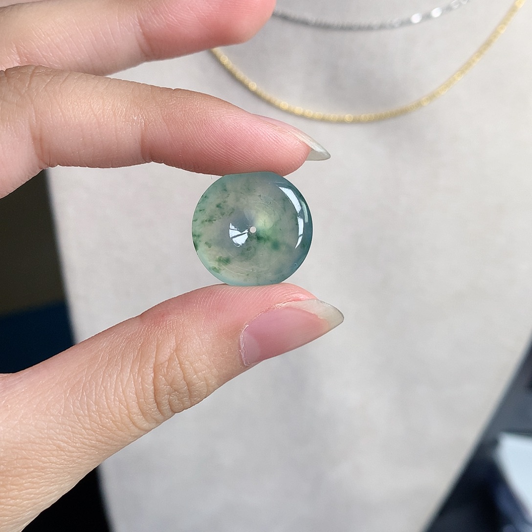 翡翠裸石缅甸天然A货翡翠冰种平安扣