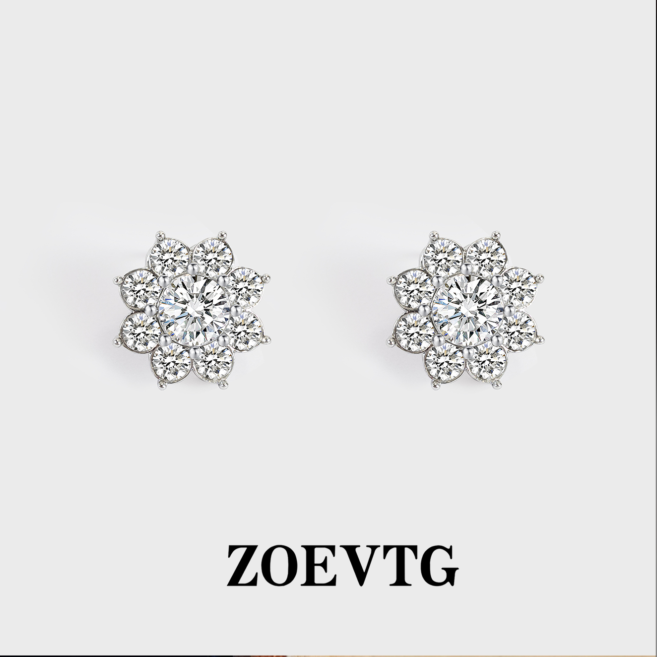 镀K金 耳饰 全钻太阳花】后花园系列中古vintage耳钉百搭气质1080