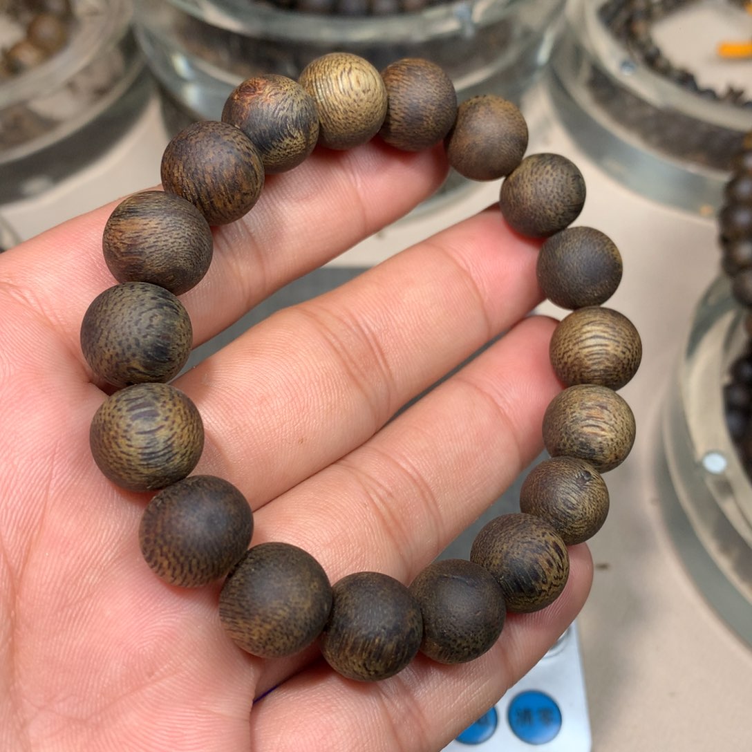 沉香手串绿棋楠沉香1.2单圈