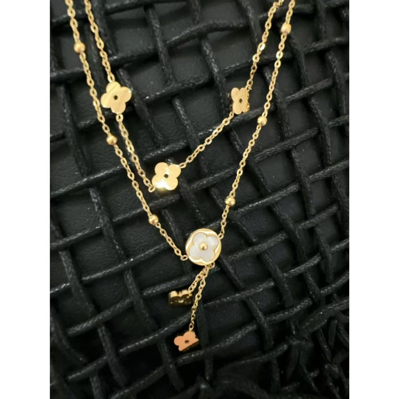 钛钢锆石脚链 小众设计百搭ins脚链48759