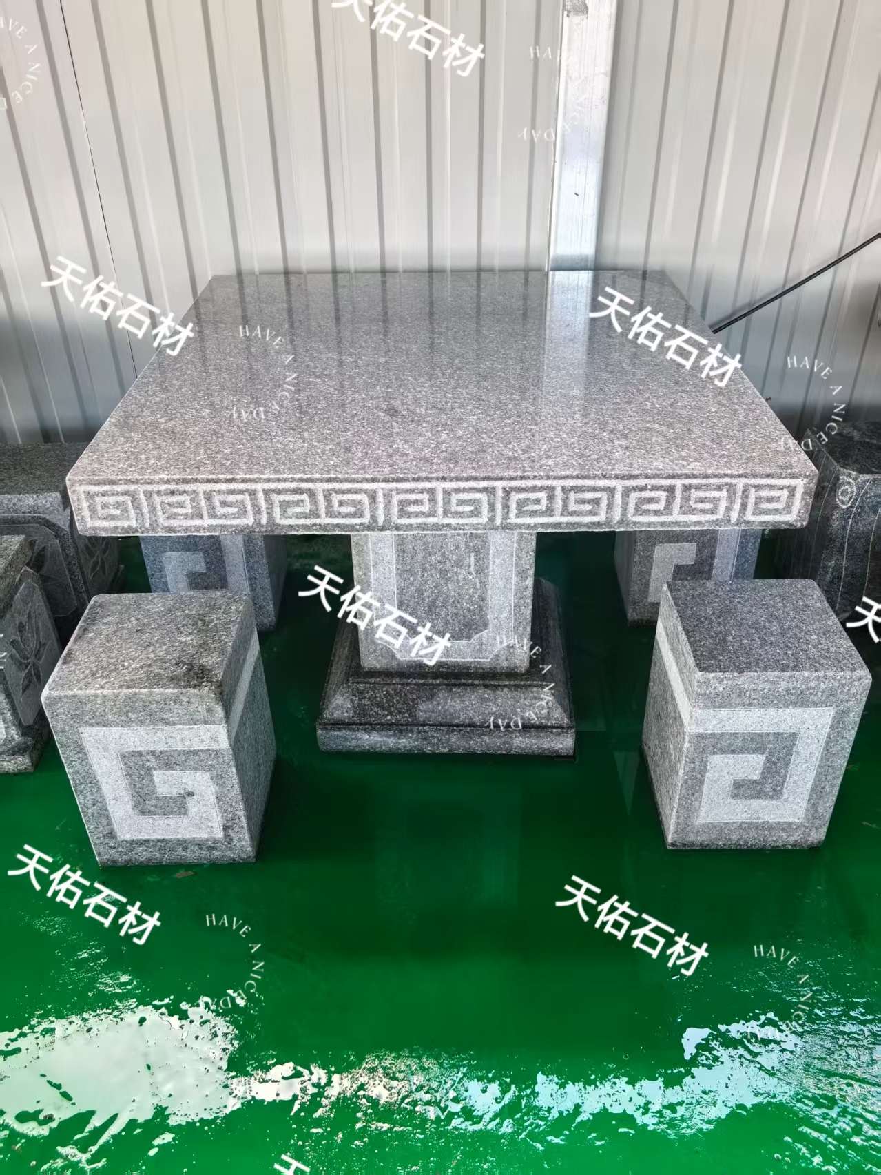 （不包邮，需到县城或者市区物流站提货）芝麻灰户外庭院石桌石凳
