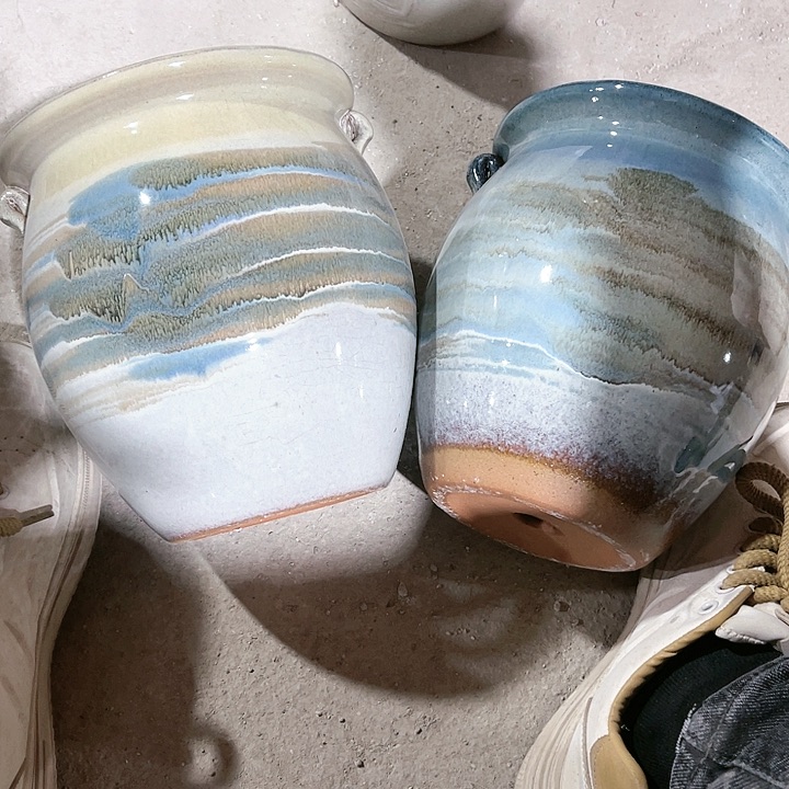 红陶口径18高度20两只正品