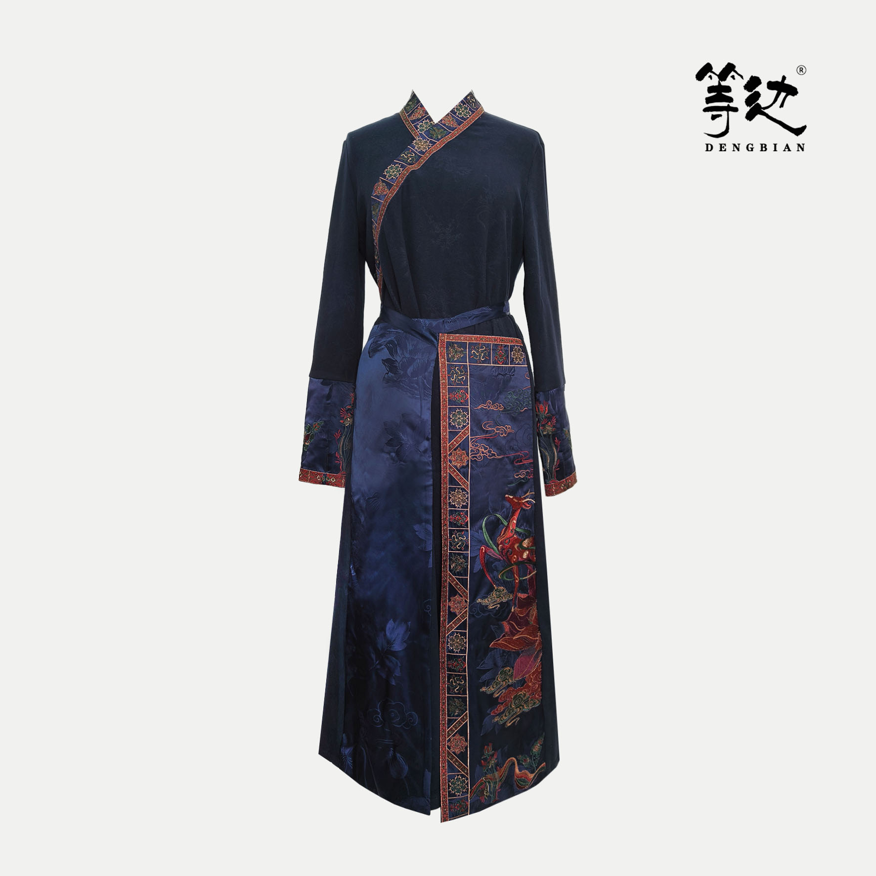 【等边·九色鹿系列】九色鹿彩金绣藏袍连衣裙DB-LQ240166