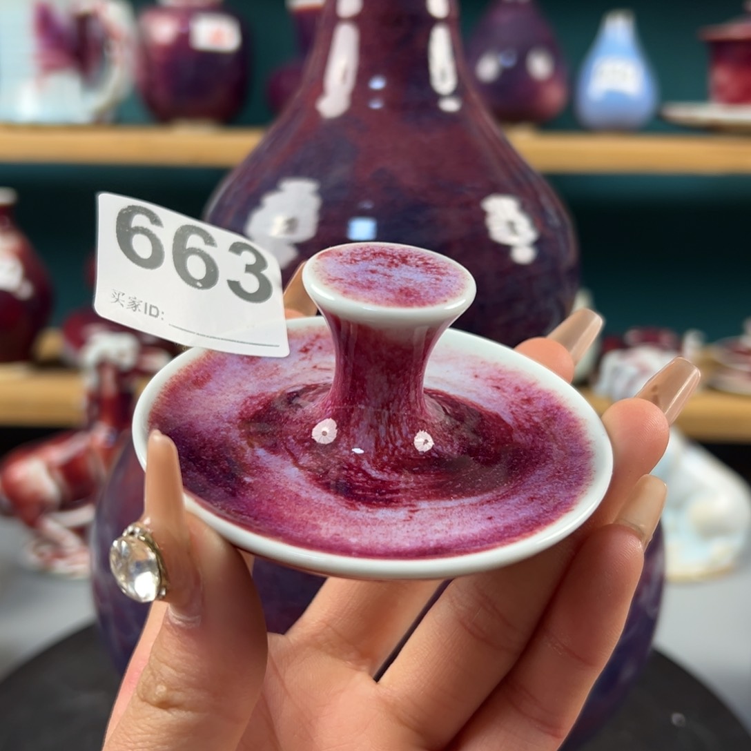 瓷片全品无暇盖置纯手工