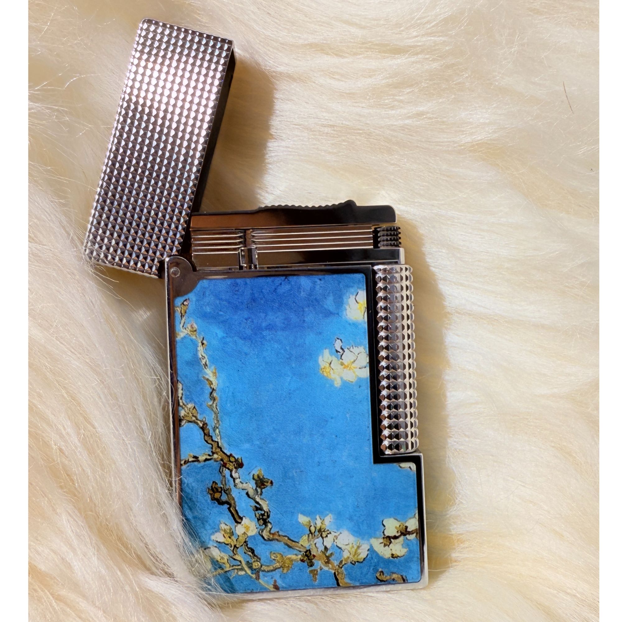 新  法国都柏特高档充气朗声打火机钢音清脆梵高杏花