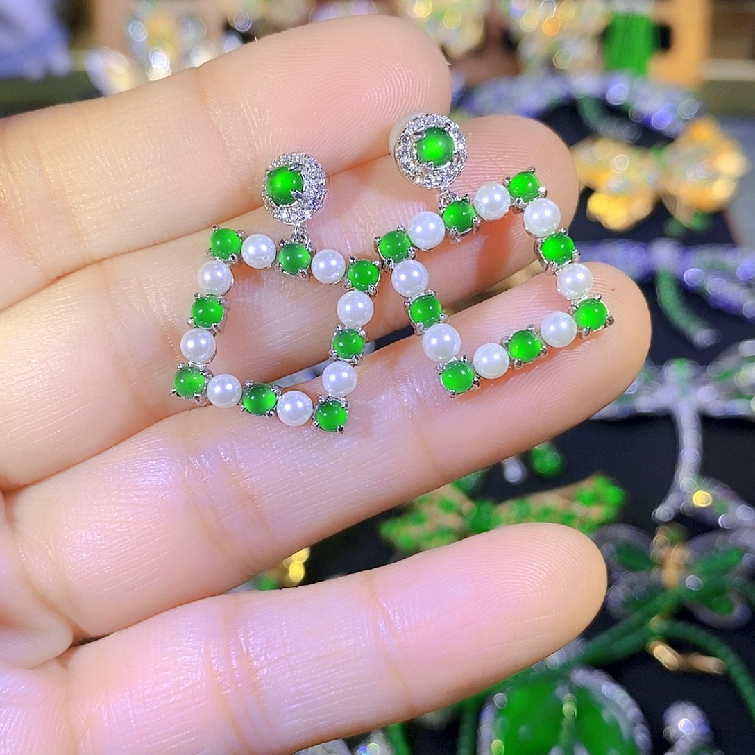 吊坠(不含链)银S925镶嵌翡翠