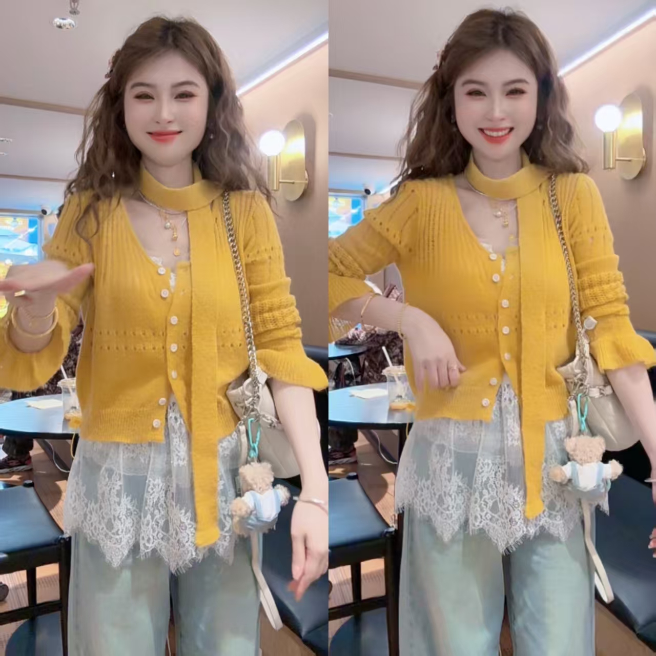 【月月专享】恋恋日记 设计感镂空纯色百搭上衣XXJ-Z00242